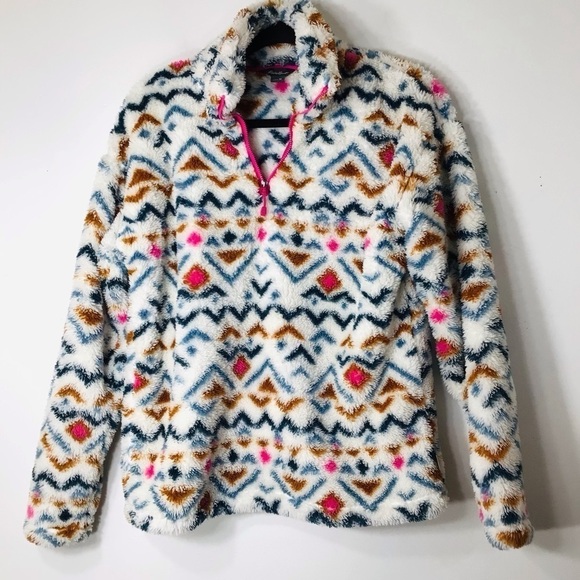 Eddie Bauer 1/4 zip fleece pullover Aztec multicolor women medium - Picture 1 of 8